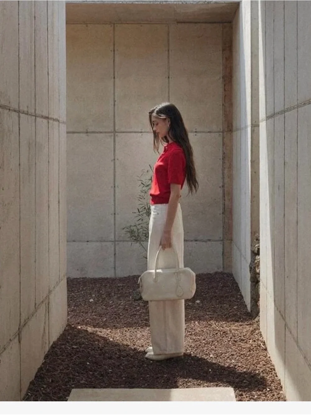 ELBORN Bonner Square Leather Bag – White